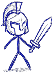 Swordsman with a raised sword